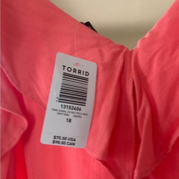 Torrid coral off shoulder Dress - Picture 4 of 5
